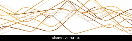 Bright golden wavy lines abstract futuristic background. Luxury vector banner design Stock Vector