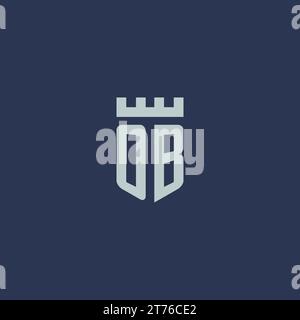 OB logo monogram with fortress castle and shield style design ideas Stock Vector