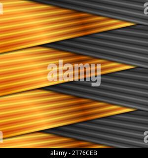 Abstract black and golden smooth stripes modern background. Gold deluxe vector design Stock Vector