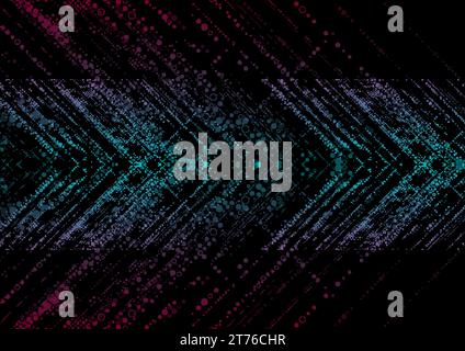 Dotted lines arrows abstract blue purple technology background. Geometry concept vector design Stock Vector