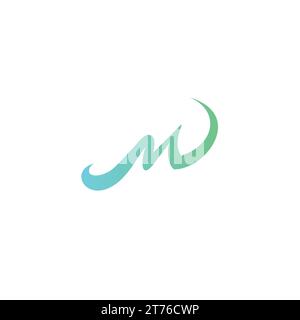 MW Wave Logo Simple Design. Stock Vector