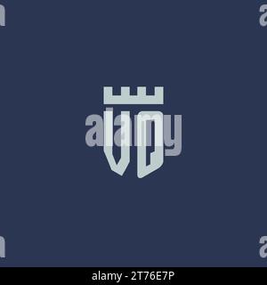 VQ logo monogram with fortress castle and shield style design ideas Stock Vector