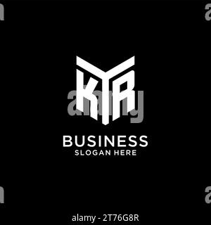 KR mirror initial logo, creative bold monogram initial design style vector graphic Stock Vector