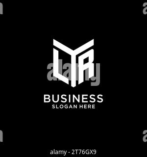 LR mirror initial logo, creative bold monogram initial design style vector graphic Stock Vector