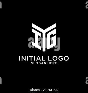 IG mirror initial logo, creative bold monogram initial design style vector graphic Stock Vector