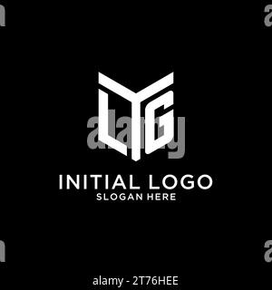 LG mirror initial logo, creative bold monogram initial design style vector graphic Stock Vector