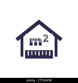 building, house size icon on white Stock Vector