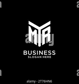 MR mirror initial logo, creative bold monogram initial design style vector graphic Stock Vector