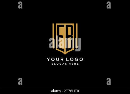EB monogram logo with geometric shield icon design inspiration Stock Vector