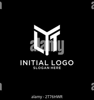 LT mirror initial logo, creative bold monogram initial design style vector graphic Stock Vector