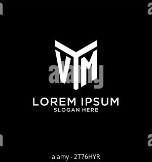 VM mirror initial logo, creative bold monogram initial design style vector graphic Stock Vector