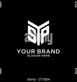 SP mirror initial logo, creative bold monogram initial design style vector graphic Stock Vector