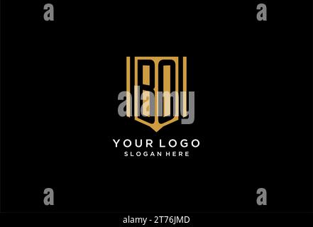 BO monogram logo with geometric shield icon design inspiration Stock Vector
