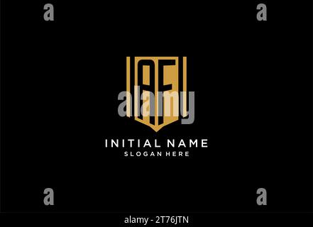 AF monogram logo with geometric shield icon design inspiration Stock Vector