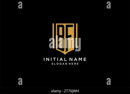 BF monogram logo with geometric shield icon design inspiration Stock Vector