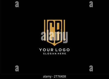 CB monogram logo with geometric shield icon design inspiration Stock Vector