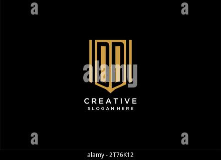 DD monogram logo with geometric shield icon design inspiration Stock Vector