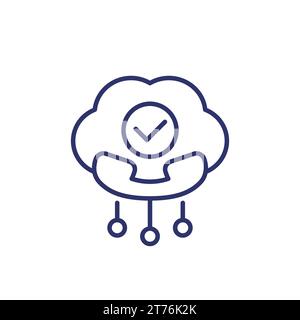 Voip telephony line icon with a cloud Stock Vector