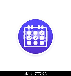 calendar, schedule icon with check marks Stock Vector Image & Art - Alamy