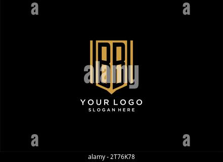 BB monogram logo with geometric shield icon design inspiration Stock Vector