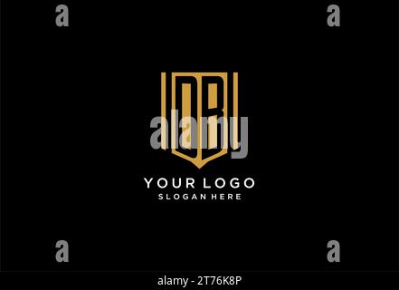 DB monogram logo with geometric shield icon design inspiration Stock Vector