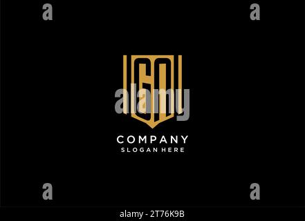 GN monogram logo with geometric shield icon design inspiration Stock Vector