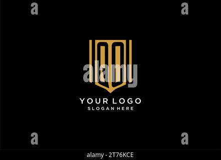 QO monogram logo with geometric shield icon design inspiration Stock Vector