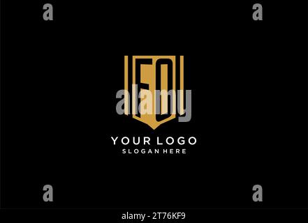 FO monogram logo with geometric shield icon design inspiration Stock Vector