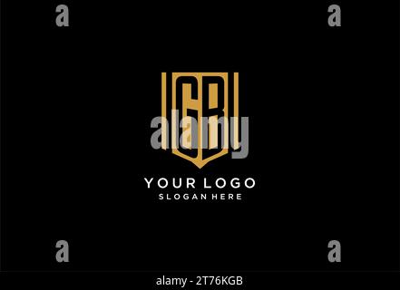 GB monogram logo with geometric shield icon design inspiration Stock Vector