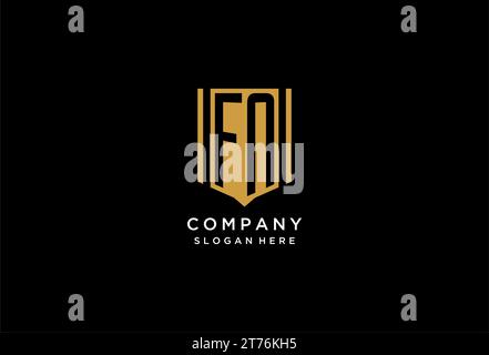FN monogram logo with geometric shield icon design inspiration Stock Vector
