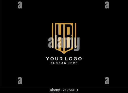 HB monogram logo with geometric shield icon design inspiration Stock Vector
