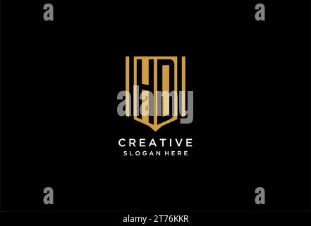 HD monogram logo with geometric shield icon design inspiration Stock Vector