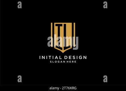 IL monogram logo with geometric shield icon design inspiration Stock Vector