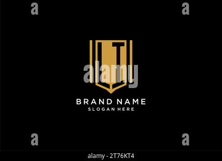 LI monogram logo with geometric shield icon design inspiration Stock Vector