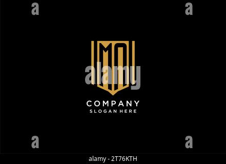 MN monogram logo with geometric shield icon design inspiration Stock Vector