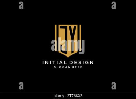 JY monogram logo with geometric shield icon design inspiration Stock Vector