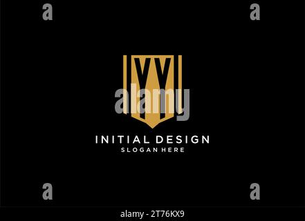 YY monogram logo with geometric shield icon design inspiration Stock Vector
