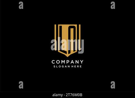 LN monogram logo with geometric shield icon design inspiration Stock Vector