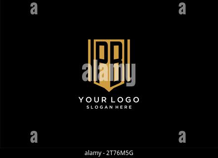 PB monogram logo with geometric shield icon design inspiration Stock Vector