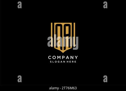 NA monogram logo with geometric shield icon design inspiration Stock Vector