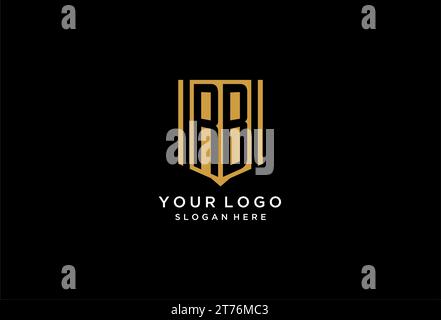 RB monogram logo with geometric shield icon design inspiration Stock Vector