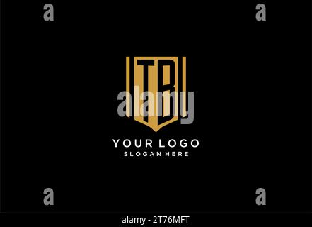 TB monogram logo with geometric shield icon design inspiration Stock Vector