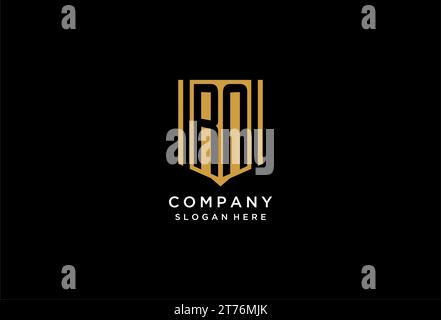 RN monogram logo with geometric shield icon design inspiration Stock Vector