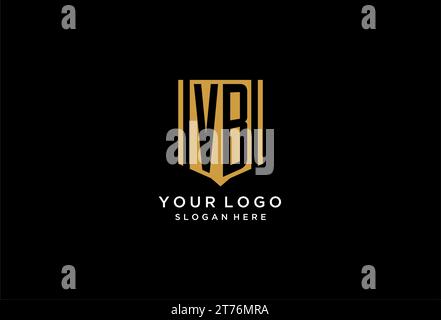 VB monogram logo with geometric shield icon design inspiration Stock Vector