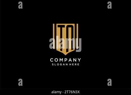 TN monogram logo with geometric shield icon design inspiration Stock Vector