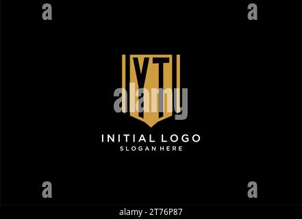 YT monogram logo with geometric shield icon design inspiration Stock Vector