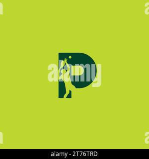 P Tennis Logo Design for sport logo Stock Vector