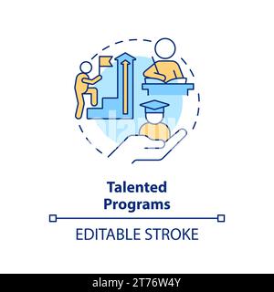 Thin line colorful icon talented programs concept Stock Vector