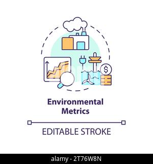2D thin linear icon environmental metrics concept Stock Vector