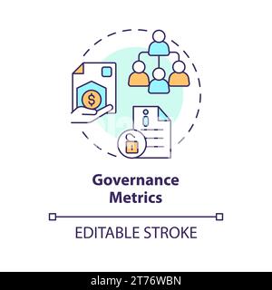 2D thin linear icon governance metrics concept Stock Vector